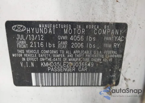 2013 Hyundai Elantra Gt Base W/Blue z USA, uszkodzony, nr VIN KMHD35LE2DU036649